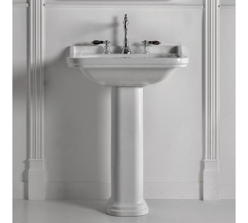 Раковина Kerasan Waldorf 80х55 см 3 отверстия с пьедесталом белый/хром 417001/4141K1bi/cr*3