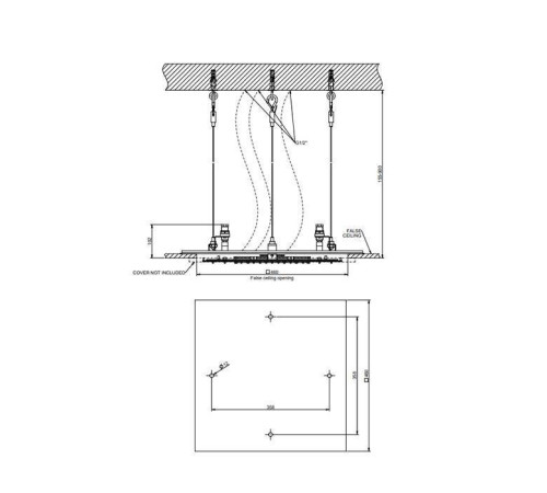 Душевая система встраиваемая Gessi Minimali 500х500 мм тропический ливень Mirror Steel 57907#238