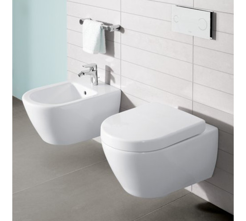 Биде подвесное Villeroy & Boch Subway 2.0 37х56.5х28 см CeramicPlus альпийский белый 540000R1