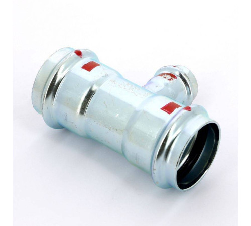 Тройник пресс Viega Prestabo оцинкованная сталь 42х22х42 мм 558789