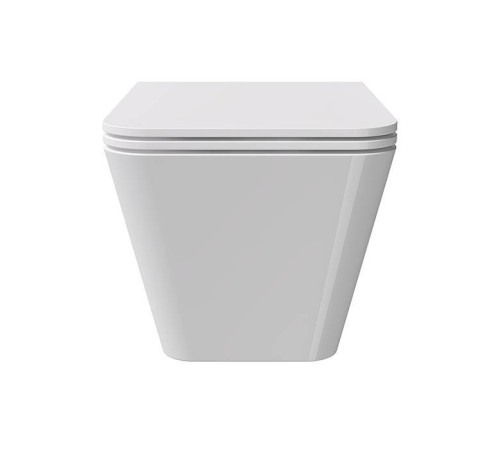 Унитаз подвесной Alice Ceramica Hide Square 55х35 см безободковый с сиденьем микролифт 31210101SET