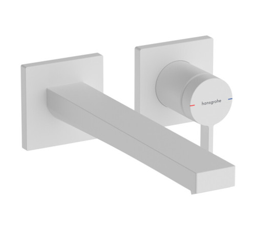 Смеситель для раковины Hansgrohe Tecturis E настенный скрытого монтажа излив 225 мм матовый белый 73051700