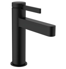 Смеситель для раковины hansgrohe Finoris 110 однорычажный со сливным гарнитуром матовый черный 76020670