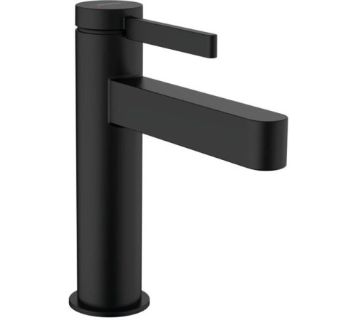 Смеситель для раковины hansgrohe Finoris 110 однорычажный со сливным гарнитуром матовый черный 76020670