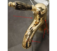 Смеситель для раковины Fiore Imperial со сливным гарнитуром Gold/Black 89GO5221