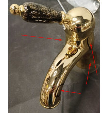 Смеситель для раковины Fiore Imperial со сливным гарнитуром Gold/Black 89GO5221