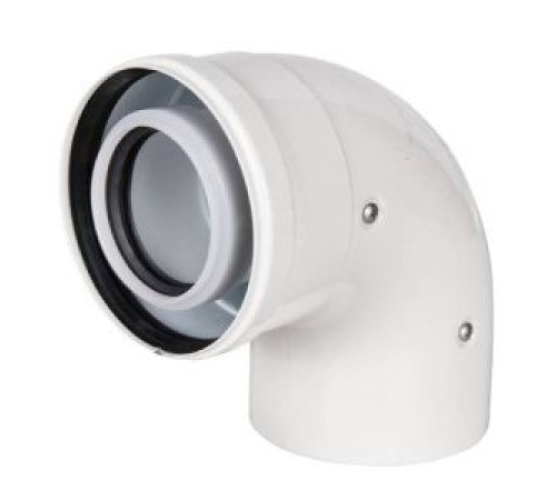 Колено коаксиальное конденсационное Gekon 60/100 мм 90° PP-R/сталь GKD 60100090PAL