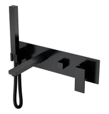 Смеситель для ванны встраиваемый Boheme Qubic 42x18.8x10 см черный матовый 474-2-B