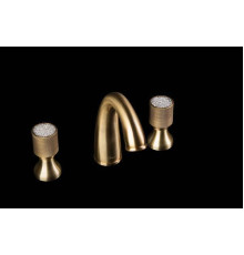 Смеситель для раковины Boheme Royal Cristal на 3 отверстия бронза 317-Royal/CRST