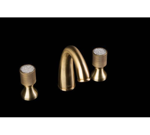 Смеситель для раковины Boheme Royal Cristal на 3 отверстия бронза 317-Royal/CRST