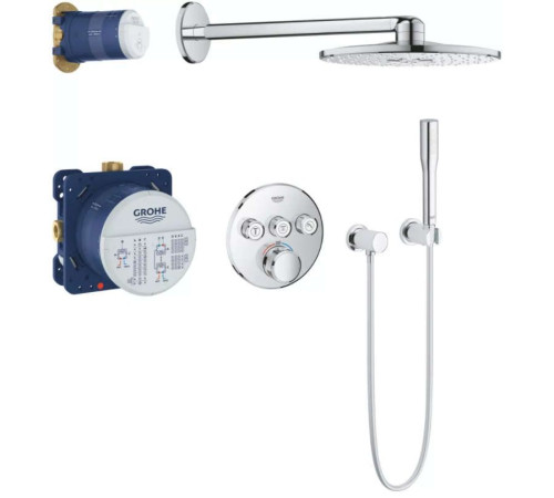 Душевая система с термостатом Grohe Grohtherm SmartControl и верхним душем Rainshower SmartActive 310 хром 34705000