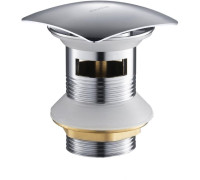 Донный клапан Aquatek Push-open с переливом квадратная крышка хром AQ6004CR