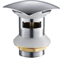 Донный клапан Aquatek Push-open с переливом квадратная крышка хром AQ6004CR