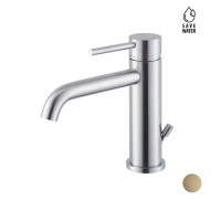 Смеситель для раковины Newform X-STEEL 316 с донным клапаном излив 145 мм PVD Brushed pale gold 69610X.59.098