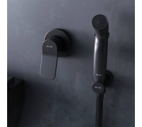 Смеситель встраиваемый с гигиеническим душем AM.PM X-Joy черный матовый F40H85A22