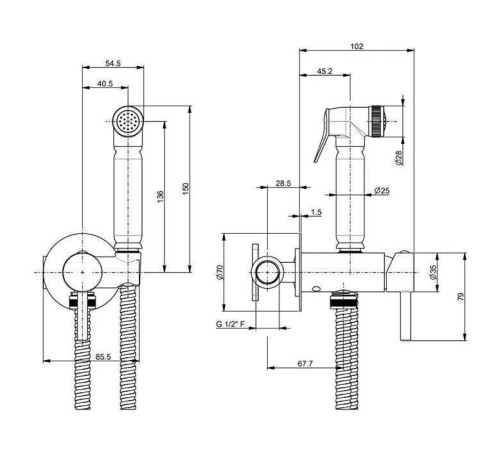 Гигиенический душ Kerama Marazzi Nota настенный хром 27405KM.21.018