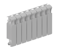 Радиатор биметаллический RIFAR MONOLIT VENTIL 300 9 секций нижнее подключение RAL 9016 MN-300-09-VR