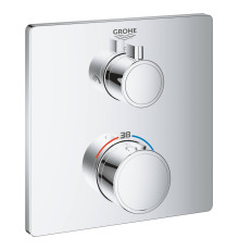 Термостат для душа GROHE Grohtherm с переключателем на 2 положения квадратная розетка хром 24079000