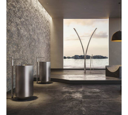 Смеситель для раковины напольный Newform X-STEEL 316 излив 280 мм наружная часть INOX 69618EX.50.050