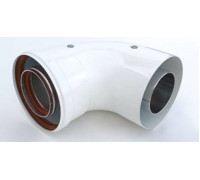 Отвод 90° коаксиальный Hogart 80/125 мм TR12590