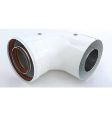 Отвод 90° коаксиальный Hogart 80/125 мм TR12590