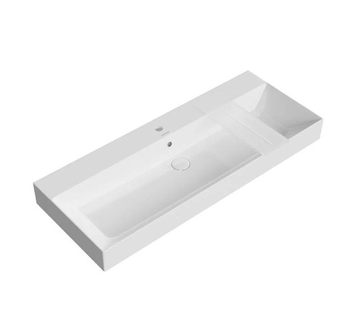 Раковина подвесная Kerama Marazzi Grande 119.5х18 см 1 отверстие белый глянец GR.wb.120