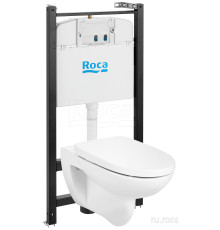 Комплект инсталляция с подвесным унитазом Roca Debba Round Rimless и сиденьем Supralit без кнопки 893104980