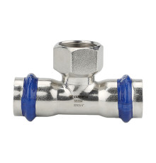 Тройник раструбный Varmega Inox Press с внутренней резьбой 22х3/4х22 мм VM720220522