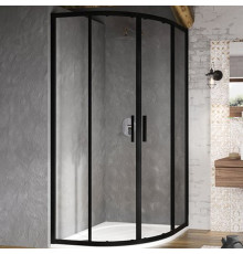 Душевой уголок полукруглый RAVAK Blix BLSCP4-80 черный Transparent X3BM40300Z1