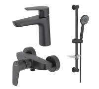 Набор смесителей AQUATEK БЕТТА Set 3 в 1 (AQ1110MB+AQ1160MB+AQ2013MB) матовый черный AQ1131MB