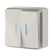 Выключатель двухклавишный с подсветкой Gallant слоновая кость W5020103