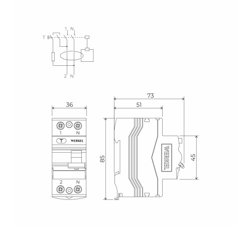 Устройство защитного отключения (УЗО) 1P+N 40 А 300 mA AC 6 kA W912P404