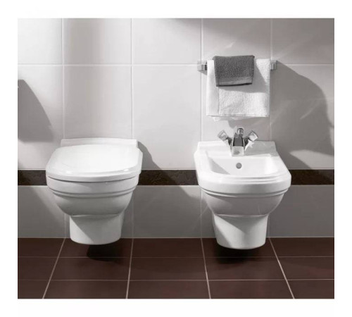 Унитаз подвесной Villeroy & Boch Hommage 37x60x34.5 см CeramicPlus альпийский белый 6661B0R1