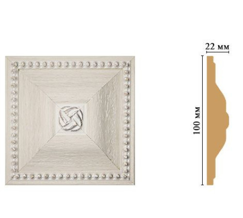 Вставка декоративная DECOMASTER D209 100х100х22 мм D209-14