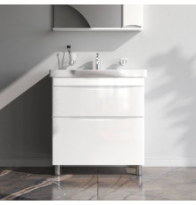 Тумба под раковину напольная AM.PM Like 80 см 2 ящика белый глянец M80FSX0802WG