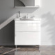 Тумба под раковину напольная AM.PM Like 80 см 2 ящика белый глянец M80FSX0802WG