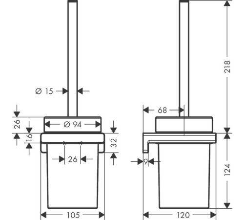 Ершик для унитаза подвесной Hansgrohe AddStoris хром 41752000