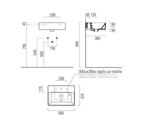 Раковина накладная/подвесная GSI Kube X 500x370 мм с 1 отверстием белая глянцевая 9447111