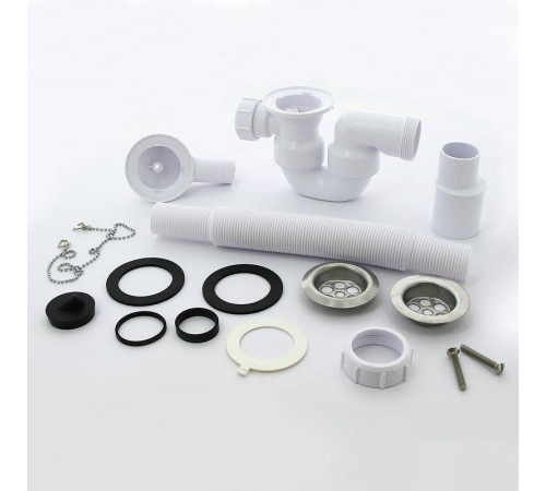 Слив-перелив для ванны McAlpine раздвижной L380-700 мм с пробкой и цепочкой MRB1-EX