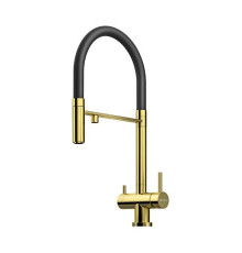 Смеситель для кухни Omoikiri Kanto-LG выдвижной излив под фильтр светлое золото 4994014