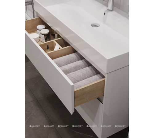 Тумба под раковину Aquanet Бруклин 100 белый глянец 00203961