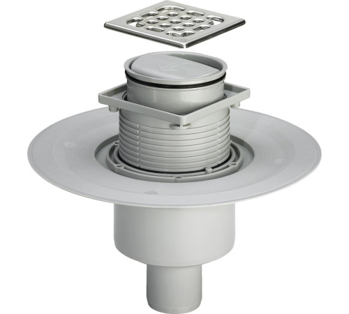 Трап для душа Viega Advantix с сухим затвором и вертикальным выпуском 100х100 мм 583224