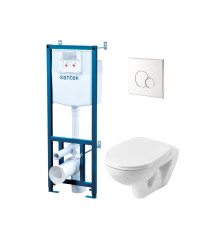 Комплект инсталляция с подвесным унитазом Santek БОРЕАЛЬ ПЭК сиденье микролифт панель хром 1.WH50.1.544