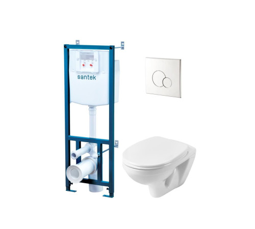 Комплект инсталляция с подвесным унитазом Santek БОРЕАЛЬ ПЭК сиденье микролифт панель хром 1.WH50.1.544
