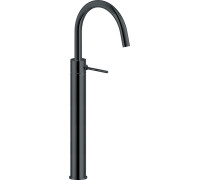 Смеситель для раковины Nobili Velis высокий 394 мм без донного клапана глянцевый черный VE125148/3FLP