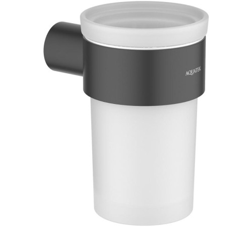 Стакан с держателем Aquatek Лира матовый черный AQ4427MB