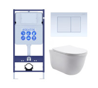 Комплект 4 в 1 инсталляция AQUATEK Standard INS-0000012 клавиша KDI-0000009 унитаз КЛАССИК AQ1111-00 КЛАССИК-009 4в1