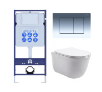 Комплект 4 в 1 инсталляция AQUATEK Standard INS-0000012 клавиша KDI-0000010 унитаз КЛАССИК AQ1111-00 КЛАССИК-010 4в1