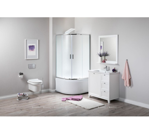 Поддон акриловый Aquanet OPTIMAL 1/4 круга с сиденьем глубокий 90х90х48 см 00293351