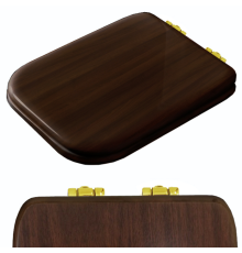 Сиденье для унитаза Kerasan Waldorf с микролифтом орех/золото 418740